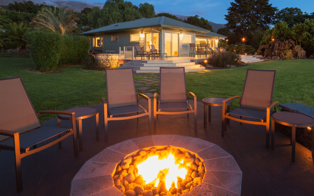 chairs around an outdoor fire pit