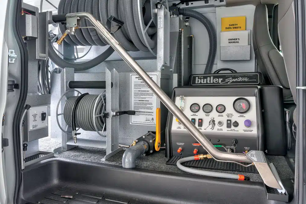 Professional Carpet Care's van-powered, hot water extraction machine