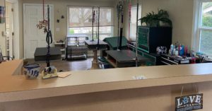 Welcome view for D & J Dog Grooming - Front Counter and Retail area with grooming area in background