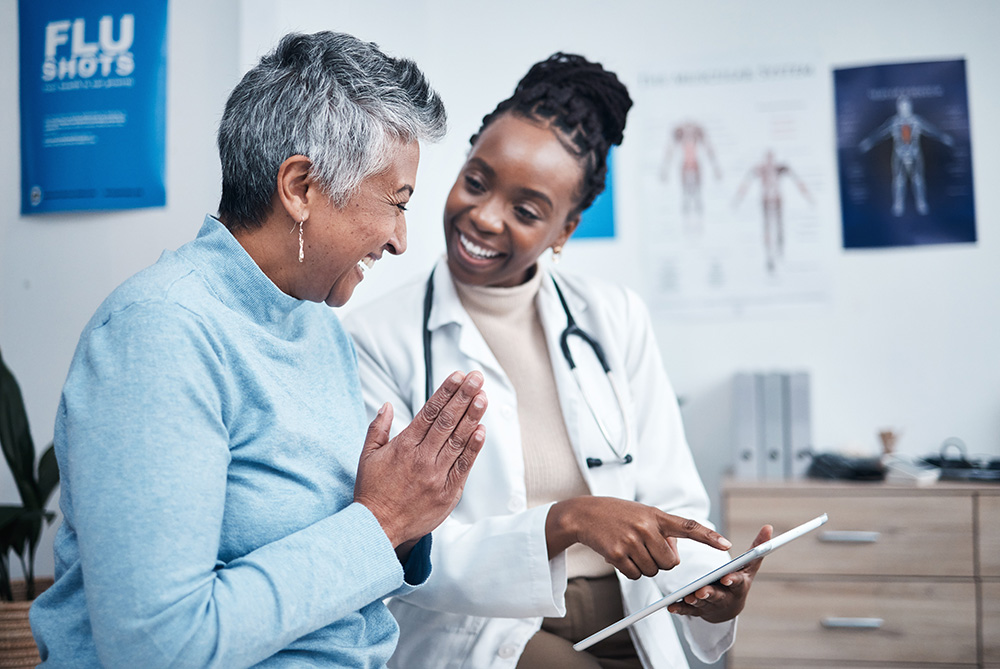 Doctor and patient consult