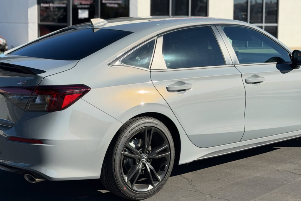 White sedan with professionally tinted windows in Chico, CA