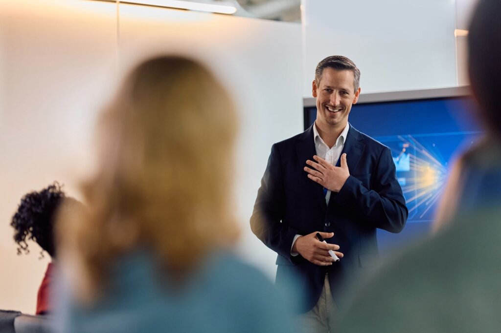 Business Coach giving presentation